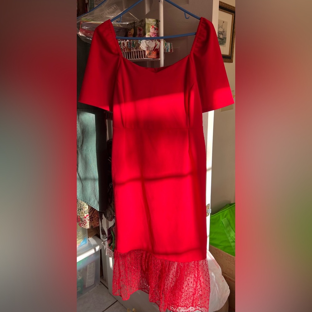 Red lace dress